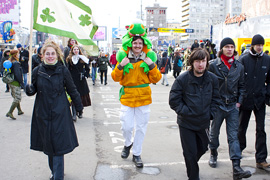 Шествие в День Святого Патрика в Москве